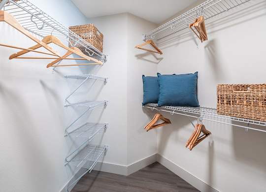 Model Marrakesh Gray Design Package Closet at Bowen Apartments in San Diego CA