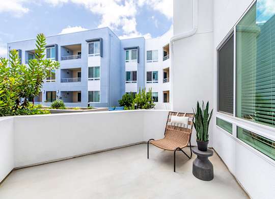 Model Marrakesh Gray Design Package Patio at Bowen Apartments in San Diego CA