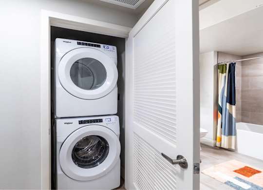 In unit washer and dryer at Bevel Apartments in San Diego CA