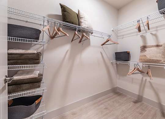 Model snow design closet at Olivean Apartments in Broomfield CO