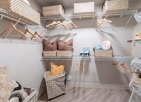 Model Terracotta Design Package Closet at West Village Poway Apartments in Poway CA