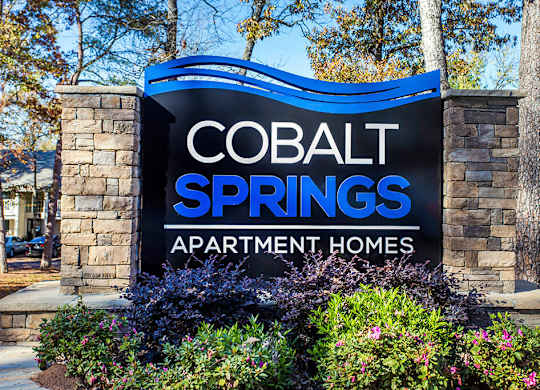 Monument sign at Cobalt Springs Apartment Homes in Taylors SC