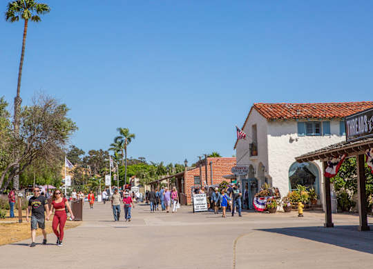Old Town San Diego Park Walkway Near Bevel Apartments in San Diego CA