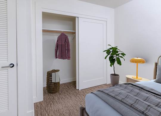 Bedroom closet at The Cove at Tiburon Apartments in Tiburon CA