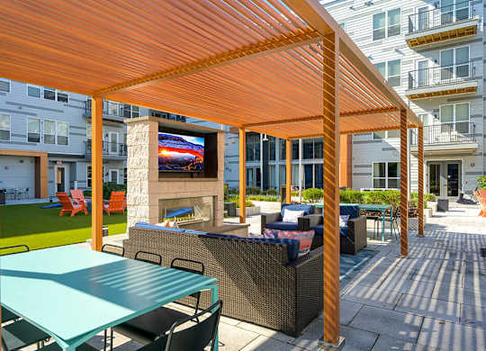 Outdoor Fire Place at Vero Apartments in Chelsea MA