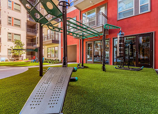 Outdoor Fitness Area at Opal Legacy Central in Plano TX