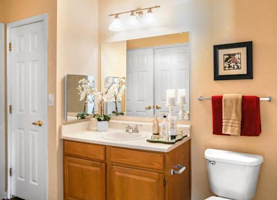 Large bathroom at River Pointe at Den Rock Apartments in Lawrence, MA