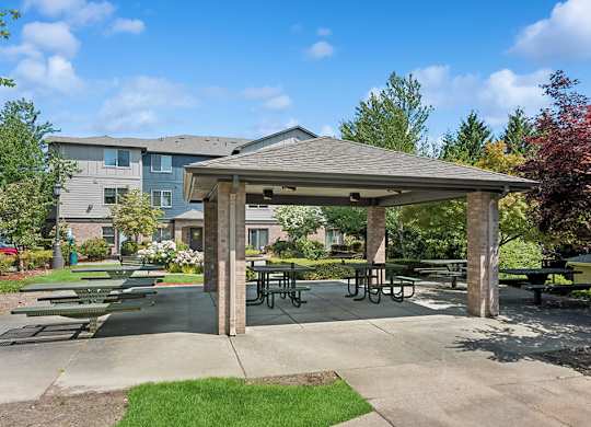Outdoor pavilion at Alderwood Court in Lynnwood WA