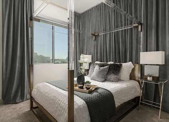 Penthouse model bedroom at District at Scottsdale Apartments in Scottsdale AZ