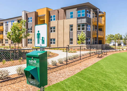 Exterior Dog Park Pet Station at The Braydon Apartments in Napa CA