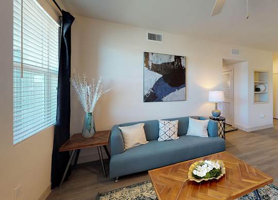 Bed Blend Design Package Living Room at The Braydon in Napa CA