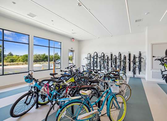 Bike room at The Braydon Apartments in Napa CA
