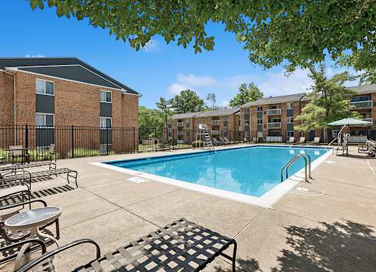 Pool and chairs at Parklane Apartments in Gaithersburg MD