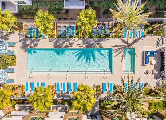 Pool Aerial View at Embark Apartments in Fremont CA