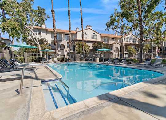 Pool at Marquessa Villas Apartments and Townhomes in Corona CA