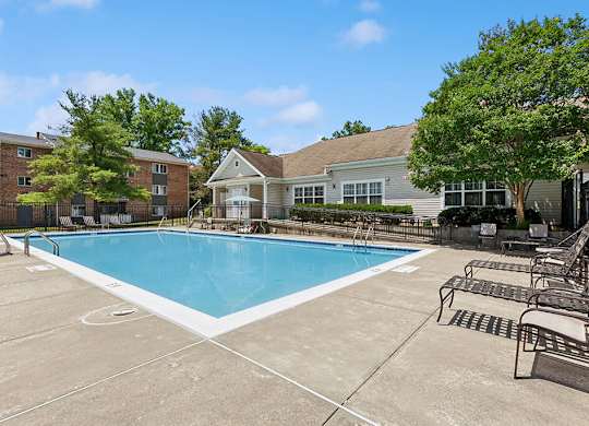 Outdoor swimming pool at Parklane Apartments in Gaithersburg MD