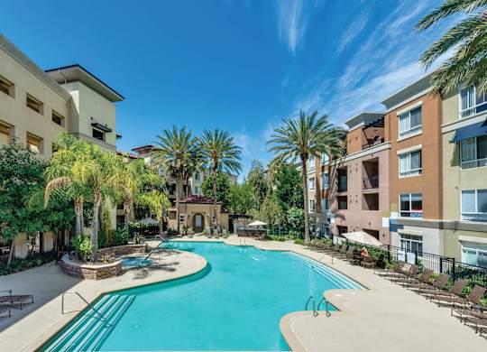 Pool at Madison at Town Center Apartments in Santa Clarita CA