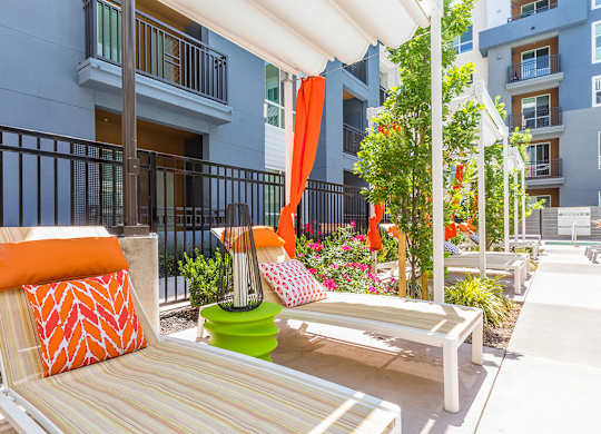 Pool cabanas at 808 West in San Jose CA
