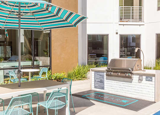 Pool Grills and Tables at Embark Apartments in Fremont CA