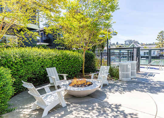 Pool South Firepit at The Cove at Tiburon Apartments in Tiburon CA