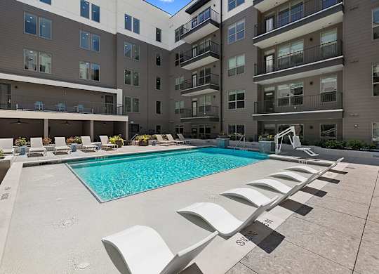 Pool sun shelf at East Bend Apartments in Houston TX