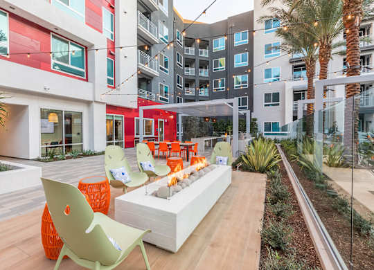 Pool Vibe Fire Table at Vita Apartment Homes in Orange CA