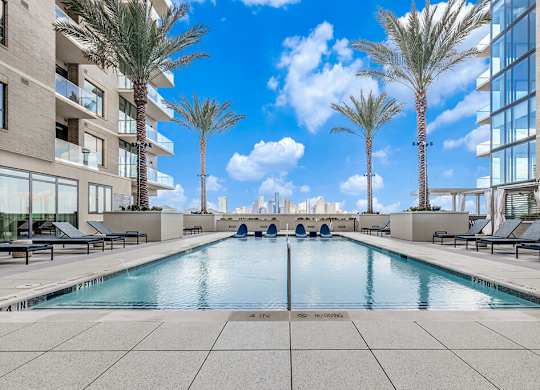 Pool view at 1010 Waugh Apartments in Houston TX