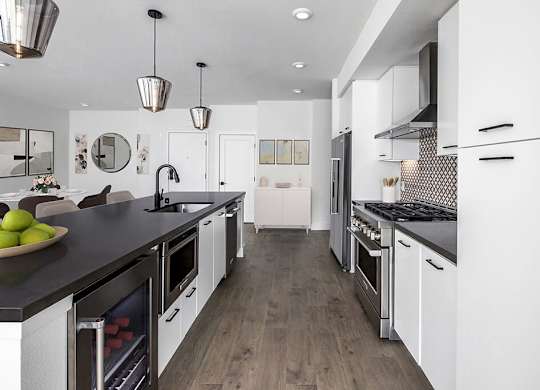 Kitchen at Chromatic Flats Apartments in San Diego CA