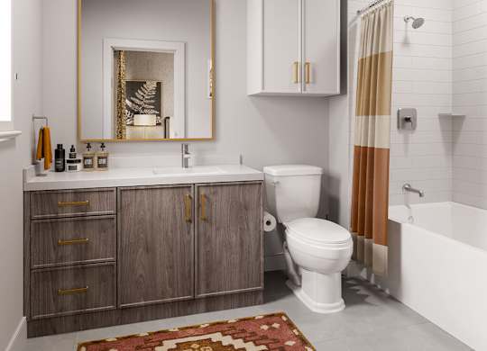 Bathroom at The Penstone Apartments and Townhomes in South Walpole MA