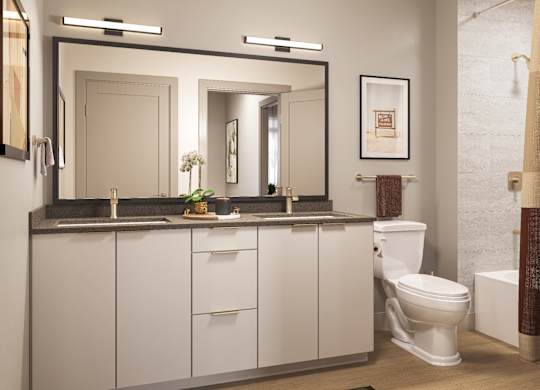 Bathroom at Rowlen Apartments in Broomfield CO