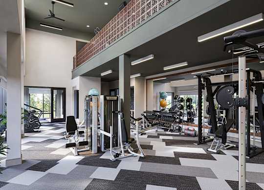 Fitness center at The Penstone Apartments and Townhomes in South Walpole MA