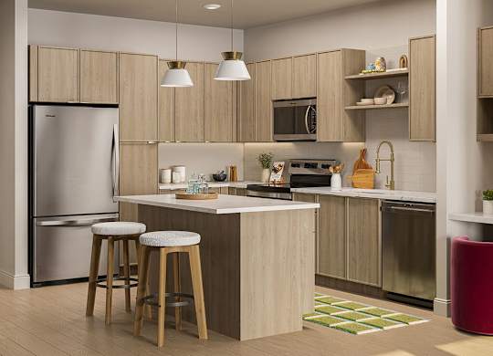 Kitchen in Brass Wing design at Hawkley Apartments in Milford MA