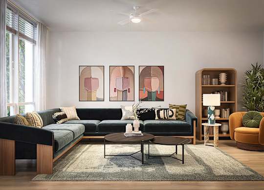 Rendering of Townhome Living Room at Wayfern Apartments in Sandy Springs GA