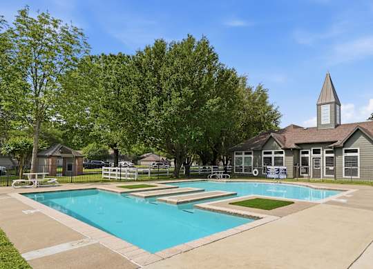 Resort style pool at Dayton Park Apartments in Dayton TX