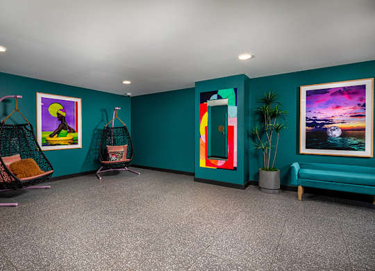 Rooftop Euphoria Lobby at Chroma Apartment Homes in Canoga Park CA