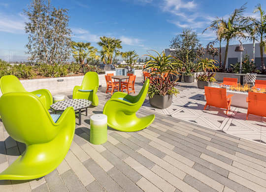 Rooftop Vantage Seating Area at Vita Apartment Homes in Orange CA