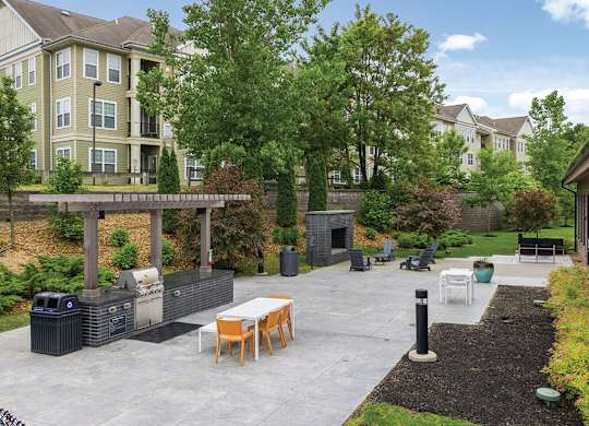 Outdoor courtyard at Slate at Andover in Andover MA