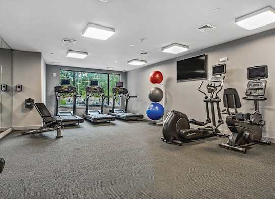 Fitness center at Slate at Andover in Andover MA