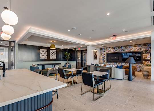 Social lounge at 1010 Waugh Apartments in Houston TX