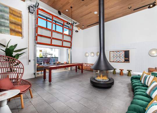 Social lounge at Bevel Apartments in San Diego CA