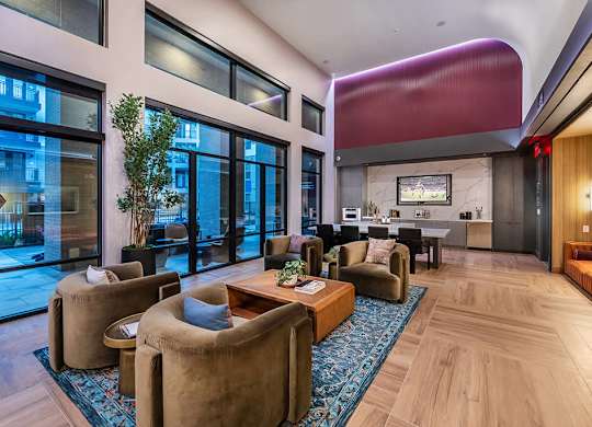 Social lounge at Heights at 1520 Apartments in Houston TX