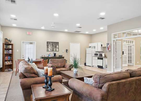 Social lounge at Park Village Apartments in Conroe TX