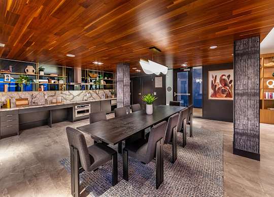 Social lounge kitchen at The Brynn in Kirkland WA