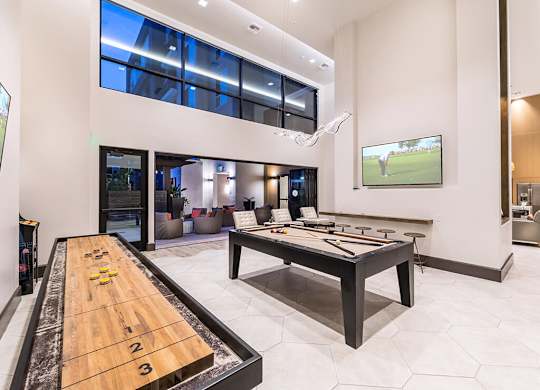 Social lounge game area at 808 West in San Jose CA