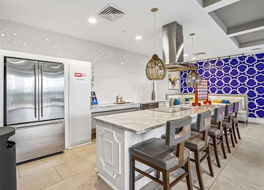 Social lounge kitchen at Norte Town Lake Apartments in Tempe Arizona