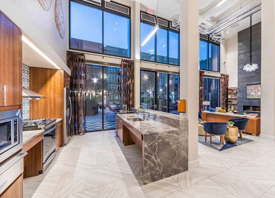 Social Lounge Kitchen at North at Totem Lake Apartments in Kirkland WA