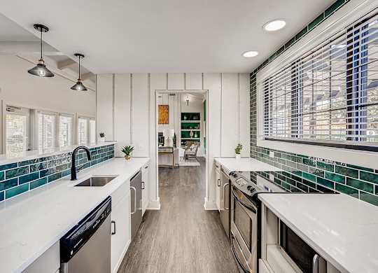 Social Lounge Kitchen at Sienna at Cherry Creek Apartments in Denver CO