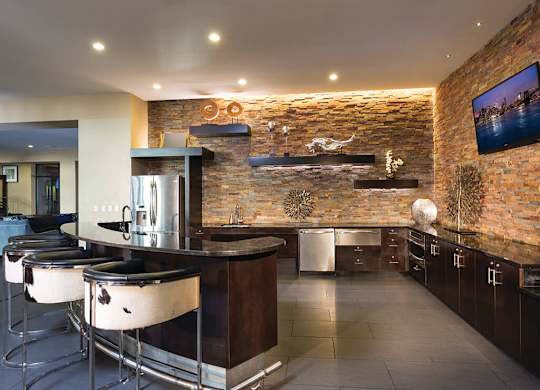 Kitchen in the Social Lounge at The Douglas Apartments in Denver