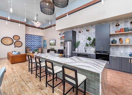 Social Lounge Kitchen at West Village Poway Apartments in Poway CA