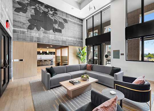 Social lounge seating area at East Bend Apartments in Houston TX